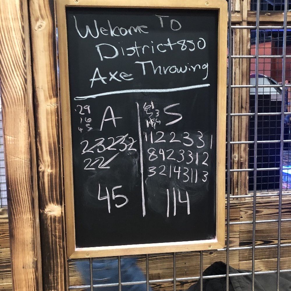 District 850 - Ace throwing scoreboard. - Axe Throwing Near Me - Tallahassee, Florida District 850 - Ace throwing scoreboard. - Axe Throwing Near Me - Tallahassee, Florida