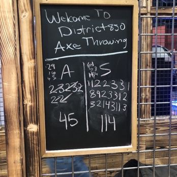 District 850 - Ace throwing scoreboard. - Axe Throwing Near Me - Tallahassee, Florida District 850 - Ace throwing scoreboard. - Axe Throwing Near Me - Tallahassee, Florida