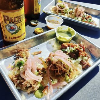 Sunset Cantina - The carnitas tacos were the big winner for me!! The carnitas had great flavor!! I also tried the carne asada, picadillo & al pastor tacos - Cocktail Bars Near Me - San Francisco, California