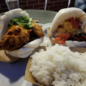 Ekiben - Neighborhood bird bun, pork shoulder and side of rice - Asian Fusion Near Me - Baltimore, Maryland