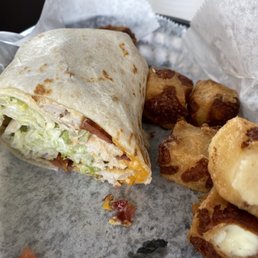 Chicken bacon ranch wrap with cheese curds