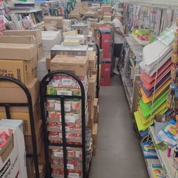 Clutter and unsafe for shopping.