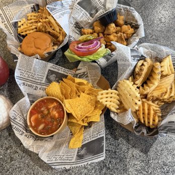 Grouper Shack - Ceviche with chips, waffle fries, fish sandwich, and fish bites - Seafood Near Me - Jacksonville Beach, Florida Grouper Shack - Ceviche with chips, waffle fries, fish sandwich, and fish bites - Seafood Near Me - Jacksonville Beach, Florida
