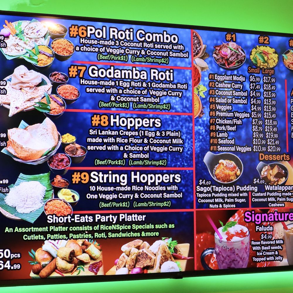 Rice N' Spice - Menu (3/16/24) - Sri Lankan Near Me - Anaheim, California Rice N' Spice - Menu (3/16/24) - Sri Lankan Near Me - Anaheim, California