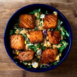 The Wag Station - Street corn salad x Honey glazed salmon