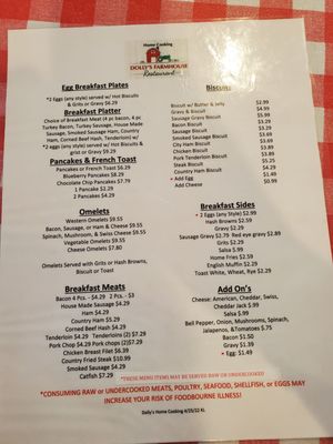 Menu photo 1 Dolly's Farmhouse Restaurant Austell, GA