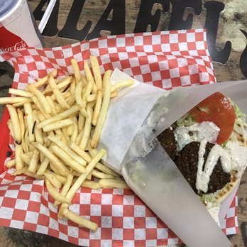 Falafel Corner - Falafel wrap with fries - Mediterranean Near Me - Sacramento, California