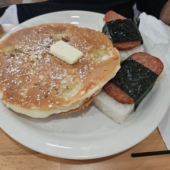 Aloha Stacks - Mac nut pancakes and spam musubi were delicious. We also tried the Portuguese sausage rice and Mac salad. - Pancakes Near Me - El Monte, California Aloha Stacks - Mac nut pancakes and spam musubi were delicious. We also tried the Portuguese sausage rice and Mac salad. - Pancakes Near Me - El Monte, California