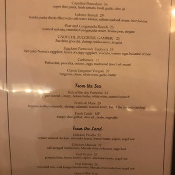 Limoncello South - Dinner menu as of 1/11/20 - Italian Near Me - New Smyrna Beach, Florida