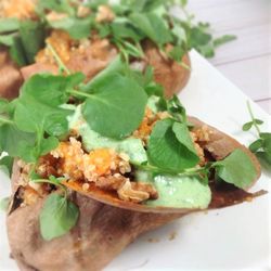 Chef Katie Simmons - Green Goddess Quinoa Sweet Potatoes