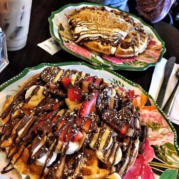 Beans and Leaves - S'mores Waffle and Custom Strawberry and Banana waffle with Nutella. - Coffee & Tea Near Me - Staten Island, New York Beans and Leaves - S'mores Waffle and Custom Strawberry and Banana waffle with Nutella. - Coffee & Tea Near Me - Staten Island, New York