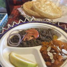 Dum kheema and halwa puri Dum kheema and halwa puri