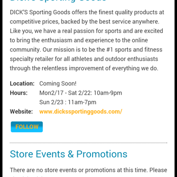 DICK'S Sporting Goods - False advertising. They are not open for bussniss. We drove 20 miles to get here. Even the mall security said they were open. - Outdoor Gear Near Me - Daly City, California DICK'S Sporting Goods - False advertising. They are not open for bussniss. We drove 20 miles to get here. Even the mall security said they were open. - Outdoor Gear Near Me - Daly City, California