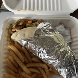 More Than Pizza Ithaca - Chicken shawarma sandwich with fries