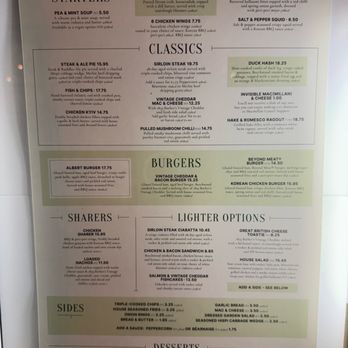 The Albert - Menu - Pubs Near Me - London, XGL