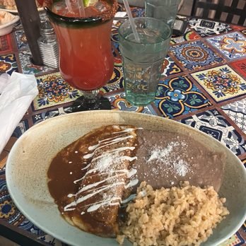 Flor De Jalisco - Cheese enchilada combination plate & strawberry margarita - Mexican Near Me - Palm Desert, California Flor De Jalisco - Cheese enchilada combination plate & strawberry margarita - Mexican Near Me - Palm Desert, California