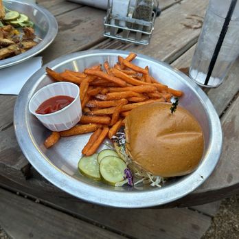 Rodeo Goat - Blue burger and sweet potato fries - Burgers Near Me - Dallas, Texas Rodeo Goat - Blue burger and sweet potato fries - Burgers Near Me - Dallas, Texas