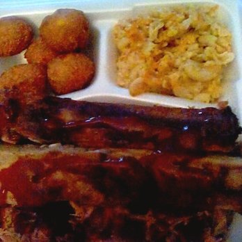Mike & Jeff's BBQ Catering - Barbecued Pork Ribs, Pulled Pork (underneath the ribs), Mac'n Cheese, Hushpuppies and buns. - Barbeque Near Me - Greenville, South Carolina Mike & Jeff's BBQ Catering - Barbecued Pork Ribs, Pulled Pork (underneath the ribs), Mac'n Cheese, Hushpuppies and buns. - Barbeque Near Me - Greenville, South Carolina