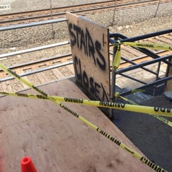 Natick MBTA Station - Stairs still broken