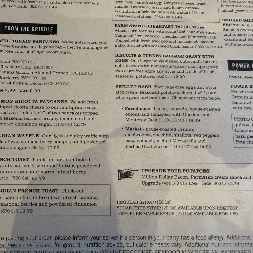 First Watch - A readable snippet of their big menu, circa July 2025. - Breakfast & Brunch Near Me - Des Plaines, Illinois