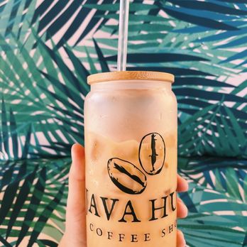 Java Hut - Iced Lavender Latte in their brand new cups! - Coffee & Tea Near Me - Lake Elsinore, California