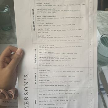 Emerson's - Cocktail menu - Cocktail Bars Near Me - Pittsburgh, Pennsylvania
