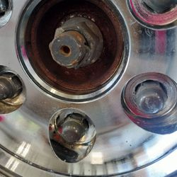 Prestige Auto Remarketing - The rims are about ready to fly off, half way on the outside of the nuts. All 4 tires!