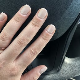 Natural color gel polish manicure