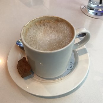 ARC Restaurant - Almond milk latte with biscotti - Canadian (New) Near Me - Vancouver, British Columbia