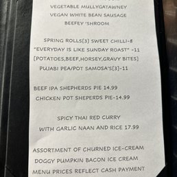 Specials menu Specials menu