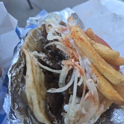 Greek Tastes - 14 bucks for a gyro and soda . It was delicious and a satisfying serving . Great job !!!