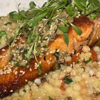 Village Social - Kitchen & Bar - Wok Style Salmon Bowl - New American Near Me - Rye, New York