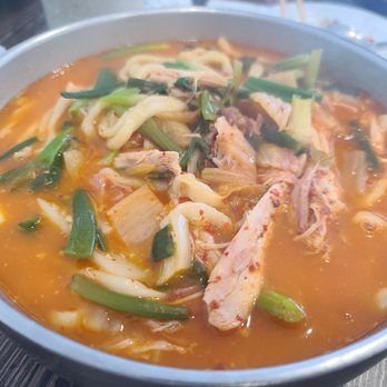 Arirang Restaurant - Kimchi chicken with long noodles - Korean Near Me - Flushing, New York