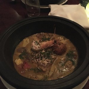 Photo of Saffron Restaurant & Lounge - Minneapolis, MN, United States. Seafood Tagine - yumm!