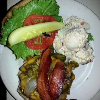 Dots Back Inn - Ultimate burger with spicy potato salad - Diners Near Me - Richmond, Virginia Dots Back Inn - Ultimate burger with spicy potato salad - Diners Near Me - Richmond, Virginia