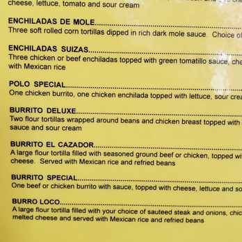 Los Cazadores - a menu for a mexican restaurant - Mexican Near Me - Mount Vernon, Kentucky