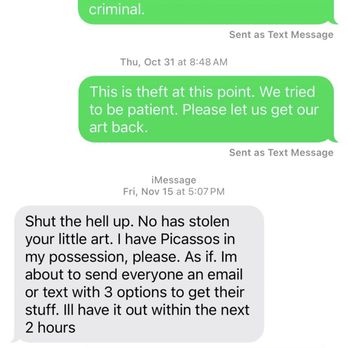 Jay's Frames - This is the response I got from him when asking about where my art was. - Framing Near Me - Houston, Texas