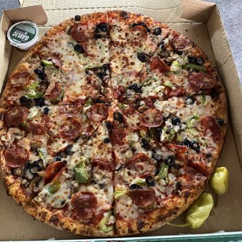 Papa Johns Pizza - Create Your Own - Pepperoni, mushrooms, green peppers, black olives, New York style crust - Pizza Near Me - Sparks, Nevada Papa Johns Pizza - Create Your Own - Pepperoni, mushrooms, green peppers, black olives, New York style crust - Pizza Near Me - Sparks, Nevada