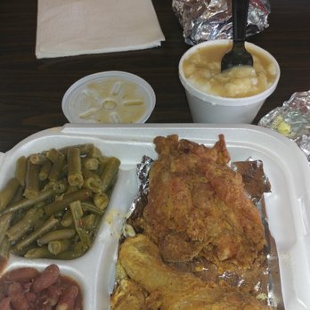 R Kitchen - Great comfort food!  The meatloaf did not make it into the pic, but man was it soooo good along with everything else! - Soul Food Near Me - Lakewood, California