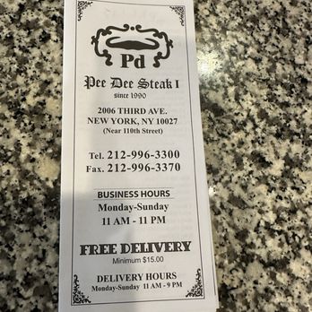 Pee Dee Steak House - Menu - Seafood Near Me - New York, New York