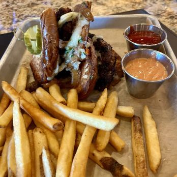 Saltgrass Steak House - Patty Melt and fries - Seafood Near Me - Mishawaka, Indiana
