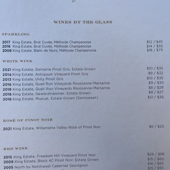 King Estate Winery - Selection of wine by the glass - Wineries Near Me - Eugene, Oregon King Estate Winery - Selection of wine by the glass - Wineries Near Me - Eugene, Oregon