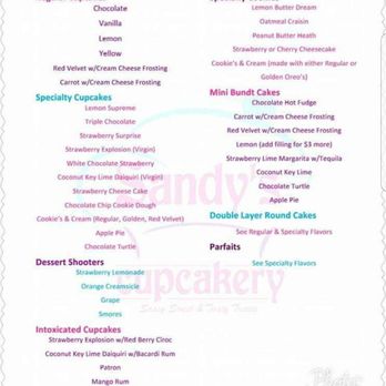 Sandy's Catering Cupcakes - Pricing Menu - Cupcakes Near Me - Cincinnati, Ohio