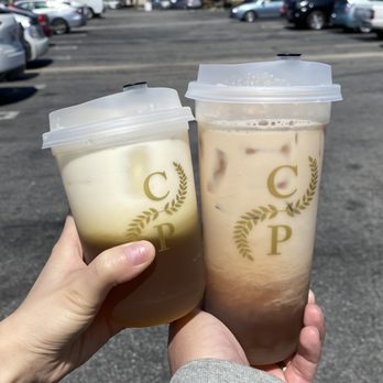 Cafe Pruvia - Jasmine green milk tea and honey black milk tea with crystal boba - Bubble Tea Near Me - Gardena, California Cafe Pruvia - Jasmine green milk tea and honey black milk tea with crystal boba - Bubble Tea Near Me - Gardena, California