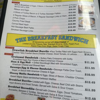Sunny Side Up - 2025 Menu - Breakfast & Brunch Near Me - Elmwood, Louisiana