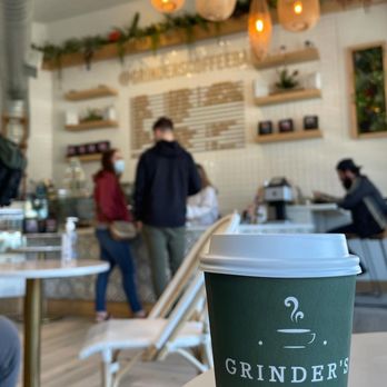 Grinder’s Coffee Bar - Flat white with oat milk perfection! - Coffee & Tea Near Me - Houston, Texas Grinder’s Coffee Bar - Flat white with oat milk perfection! - Coffee & Tea Near Me - Houston, Texas