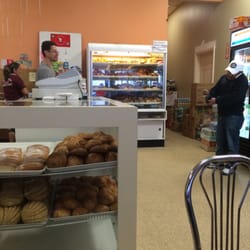 Pan America Bakery & Cafe - Inside, by the front counter.