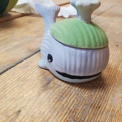 The Painted Pot - Finished whale prior to getting fired up