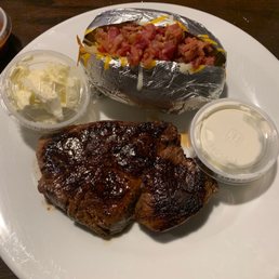 8oz steak with loaded bake potatoe