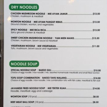 Java Bistro - Menu 9/27/2025 - Indonesian Near Me - Rancho Cucamonga, California